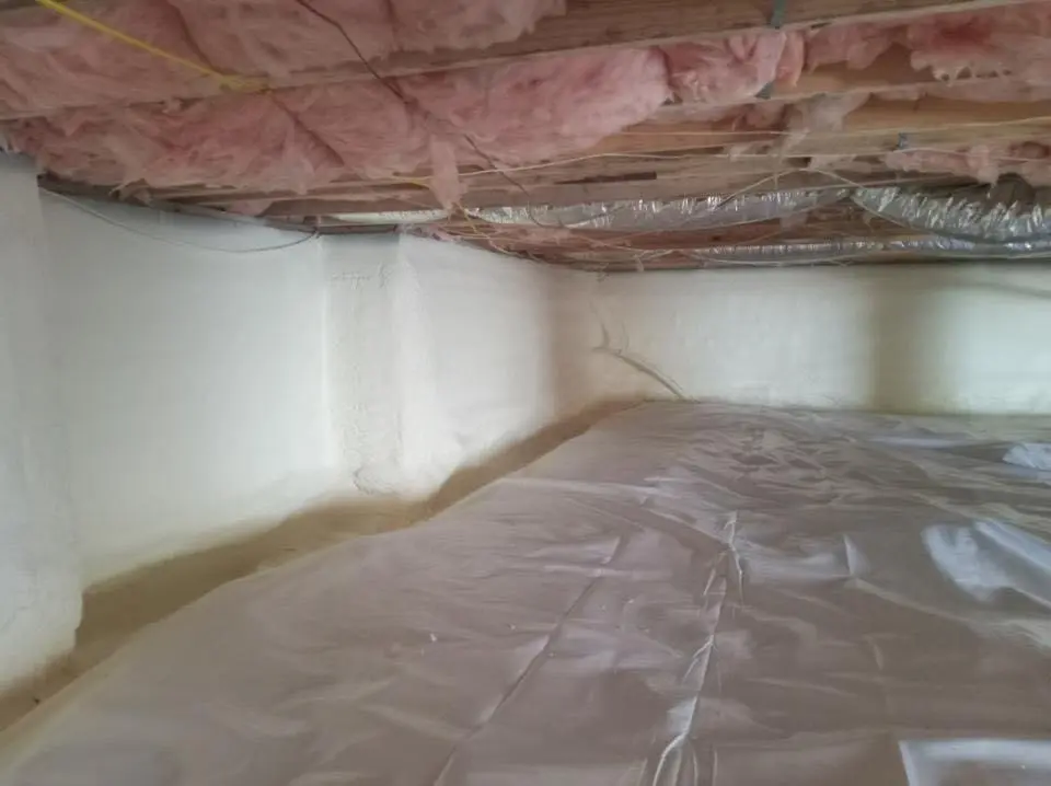 Crawl space encapsulation with closed-cell spray foam for Attic Insulation in Eastvale